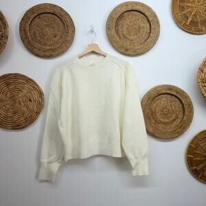 CALIA Off White Crew Neck Knit Sweater Large
